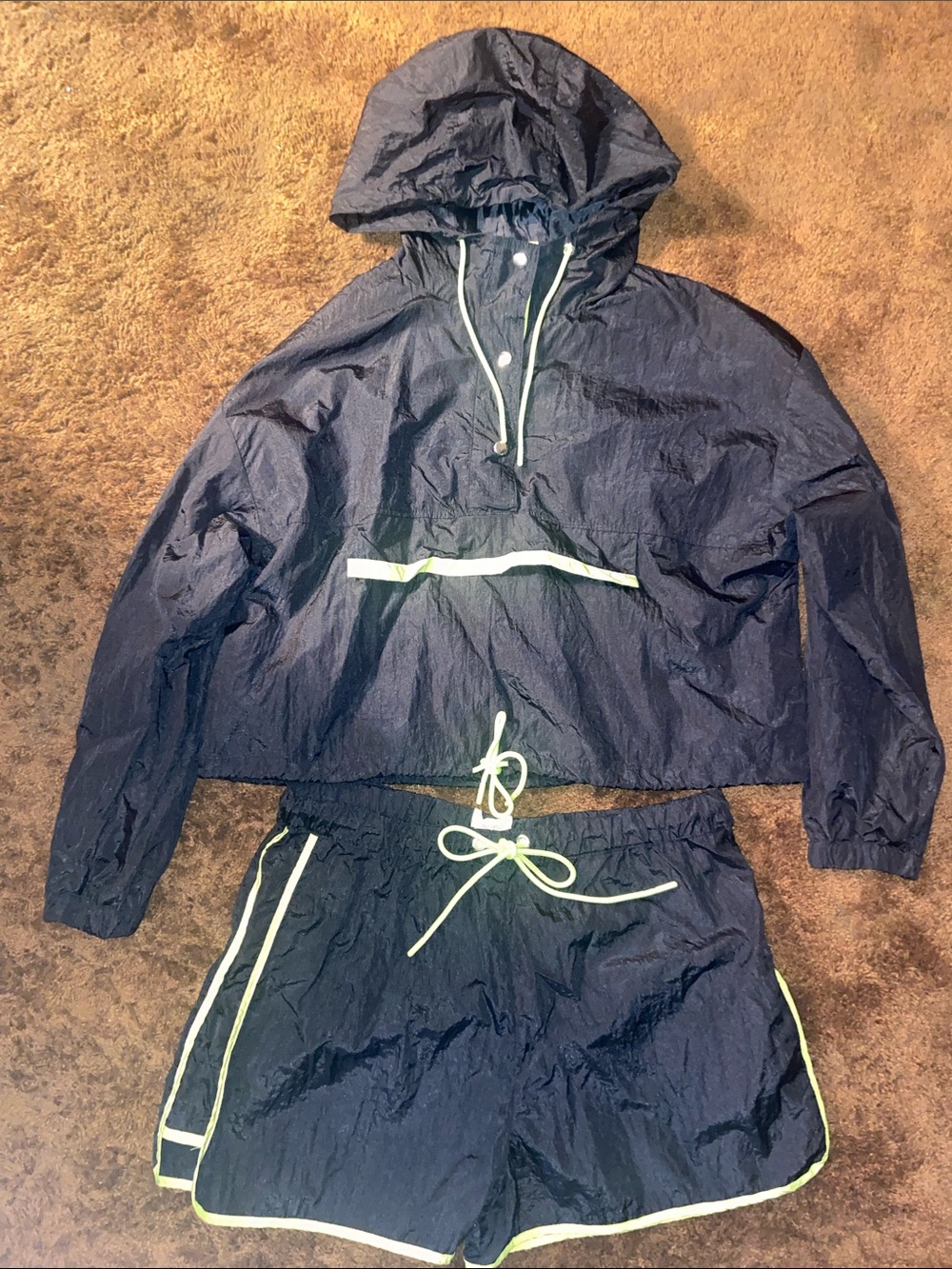 Cali 1850 Women’s Athletic Windbreaker Top with Shorts Set